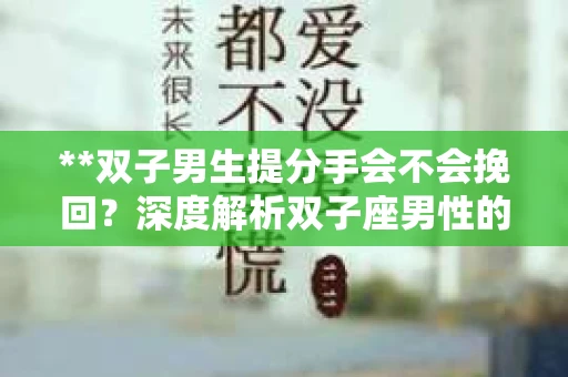 **双子男生提分手会不会挽回？深度解析双子座男性的情感决策**