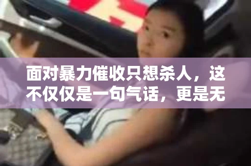 面对暴力催收只想杀人，这不仅仅是一句气话，更是无数借款人内心深处的恐惧。在这个看似光鲜亮丽的现代社会，暴力催收现象却如同毒瘤般蔓延，让人防不胜防。今天，我们就来聊聊这个沉重的话题，揭开暴力催收的冰山一角。