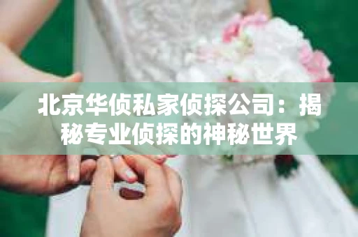 北京华侦私家侦探公司：揭秘专业侦探的神秘世界
