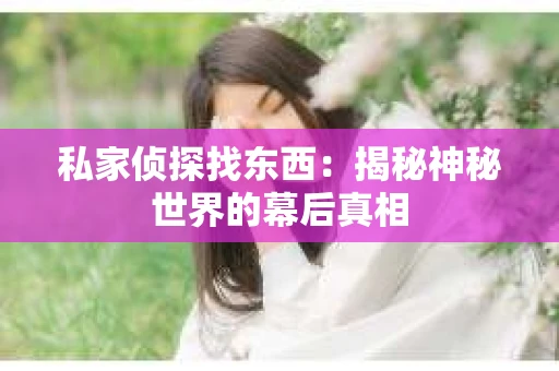 私家侦探找东西：揭秘神秘世界的幕后真相