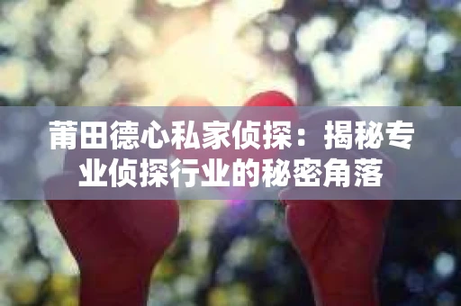 莆田德心私家侦探：揭秘专业侦探行业的秘密角落