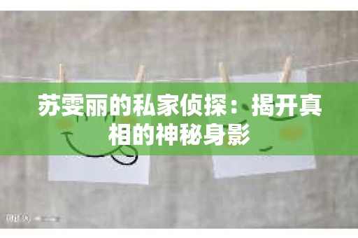 苏雯丽的私家侦探：揭开真相的神秘身影