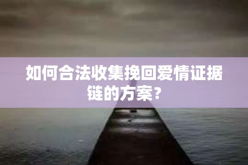 如何合法收集挽回爱情证据链的方案？