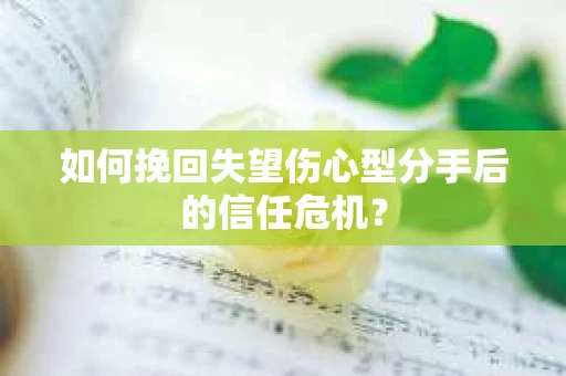 如何挽回失望伤心型分手后的信任危机？